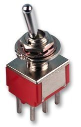 Switch Toggle ON ON ON DPDT Long Baton Toggle Wire Lug 5A 250VAC 28VDC Panel Mount with Threads Bulk