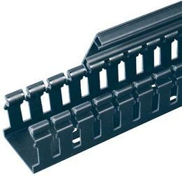 Cable Accessories Slotted Hinged Wiring Duct Polyvinyl Chloride Black