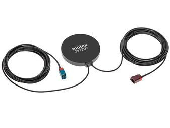 2-in-1 External Antenna 77mm Diameter 3m Cable Length with Fakra Connector Adhesive Mount