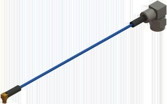 0.047 Standard Flextra Cable Assembly 50 Ohm DC to 18 GHz SMPM Right Angle Female to SMA Right Angle Male 6-Inch Bulk