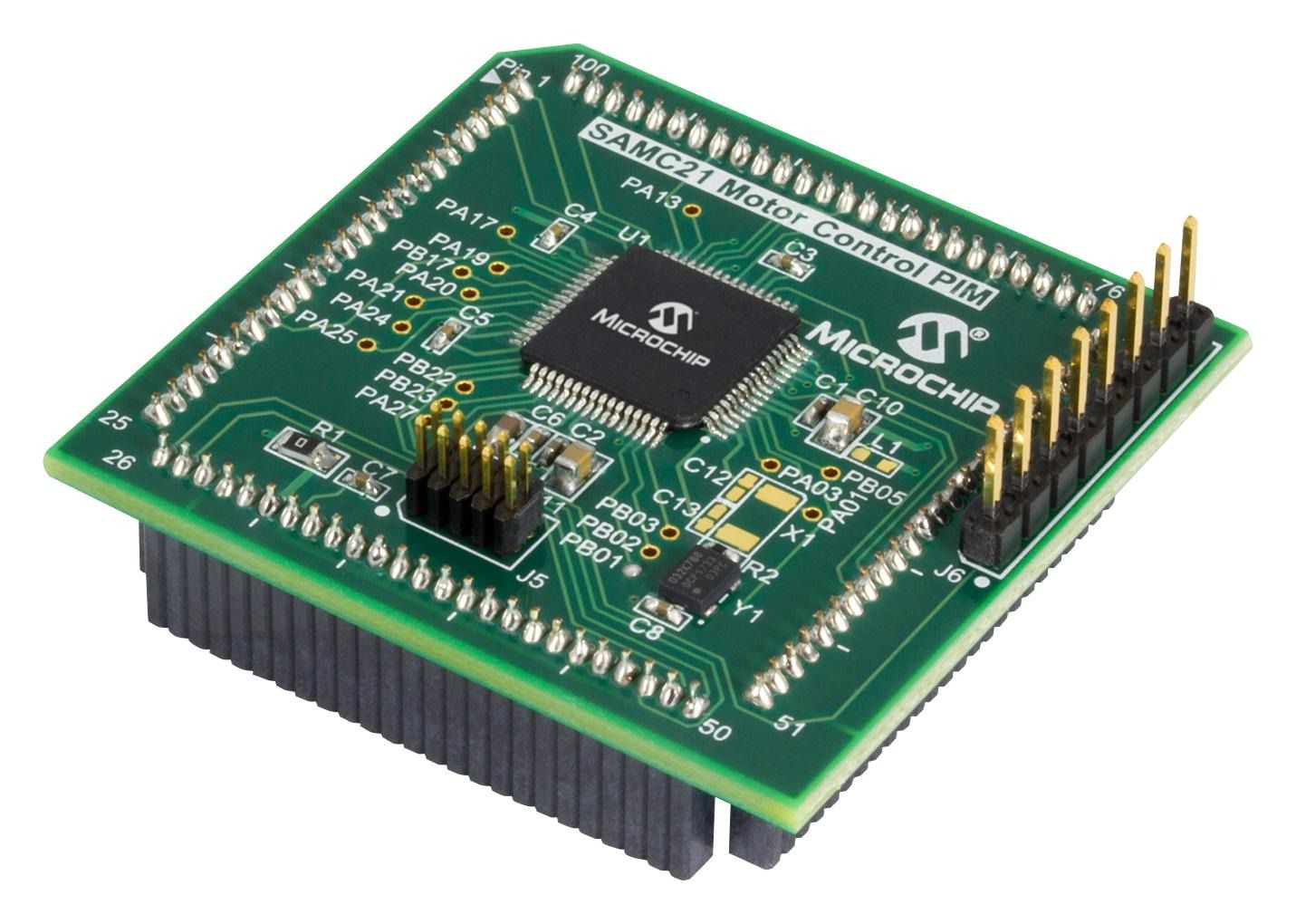 ATSAMC21 Motor Control Plug-In Module MCLV-2 and MCHV-3 Development Board