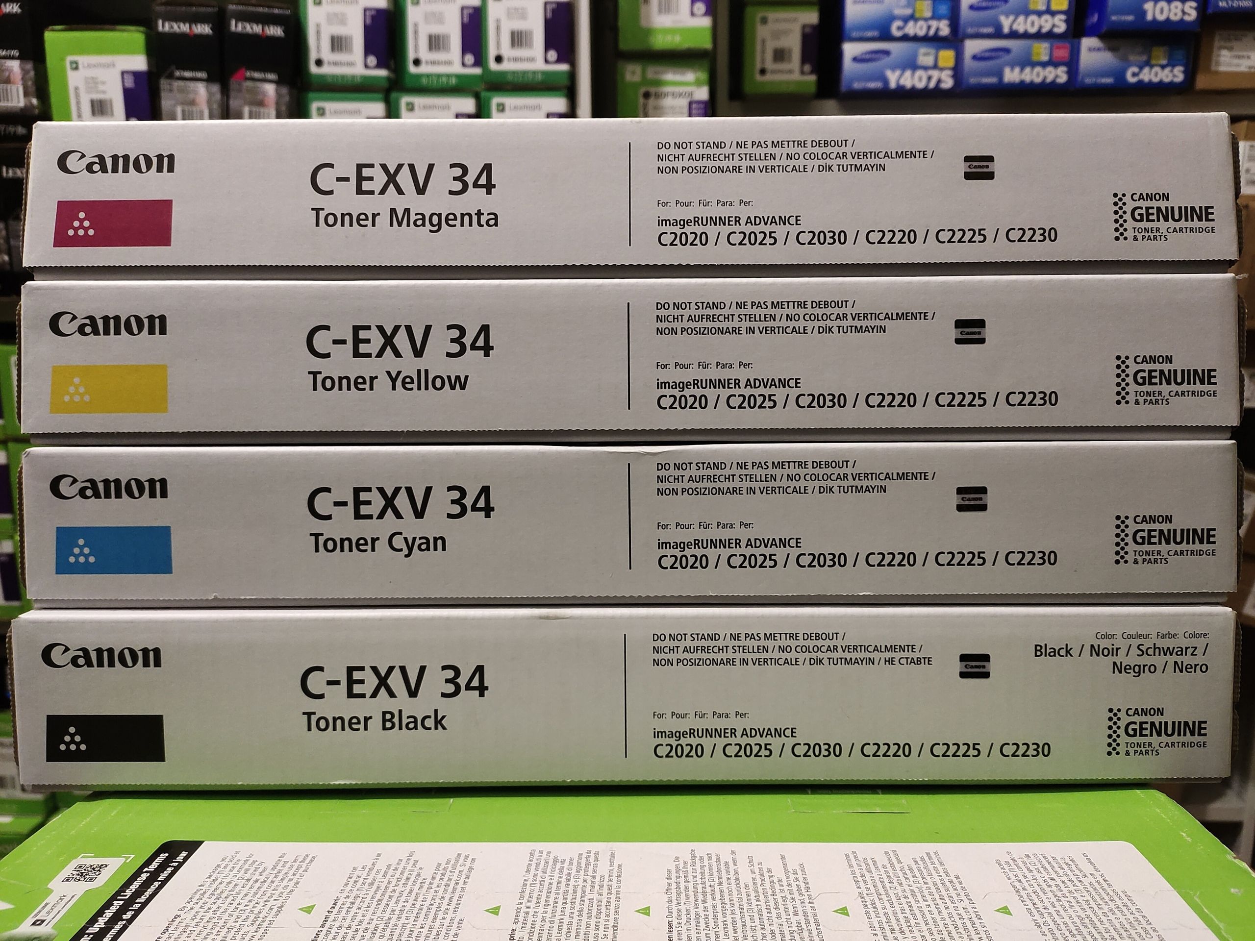 Тонер-туба C-EXV34 3782B002 3783B002 3784B002 3785B002 для Canon iR C2020/2025 КОМПЛЕКТ