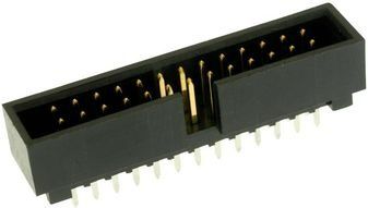 Conn Shrouded Header HDR 26 POS 2.54mm Solder ST Thru-Hole Tray