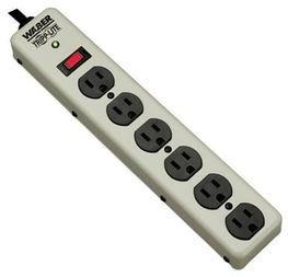 WABER SURGE PROTECTOR STRIP METAL 6 OUTLET 6FT CORD