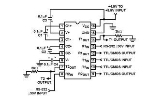 Dual Transmitter/Receiver RS-232 16-Pin SOIC W T/R