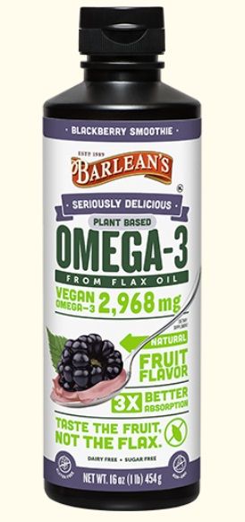 Barlean's SERIOUSLY DELICIOUS OMEGA-3 FLAX OIL BLACKBERRY SMOOTHIE 16 oz.