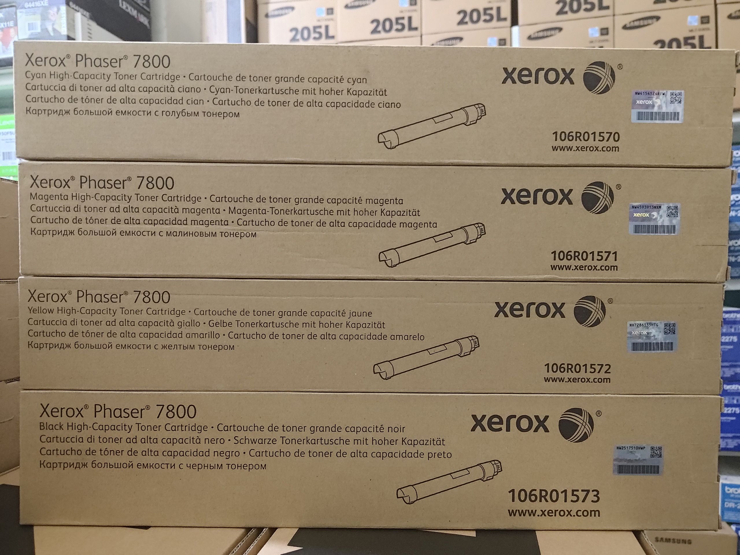 Картридж 106R01570 106R01571 106R01572 106R01573 для Xerox Phaser 7800 КОМПЛЕКТ