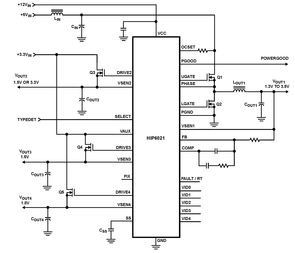 Voltage Mode PWM Controller 1.3V to 3.5V/1.5V to 3.3V/1.5V/1.8V 25A 28-Pin SOIC W