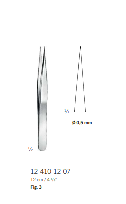 Микропинцет, по JEWELER, модель 3, 12 см, KLS Martin