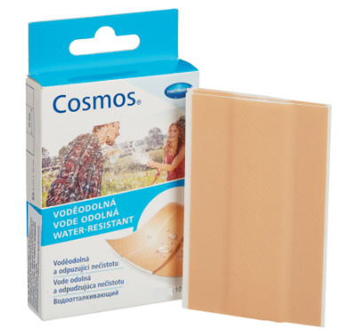 COSMOS water-resistant - Пластырь-пластинки, водоотталкивающий 20 шт 2 размера  1,9x7,2см (12 шт),  5351235, Hartmann