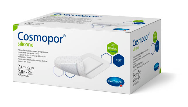 Космопор cиликон - пов. впит. пласт типа с конт. слоем из силикона 20x10см; №5,  9011140, Hartmann