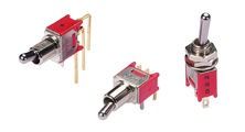 Switch Toggle ON None ON DPDT Round Toggle PC Pins 20VAC 20VDC 0.4VA PC Mount with Bracket and Threads