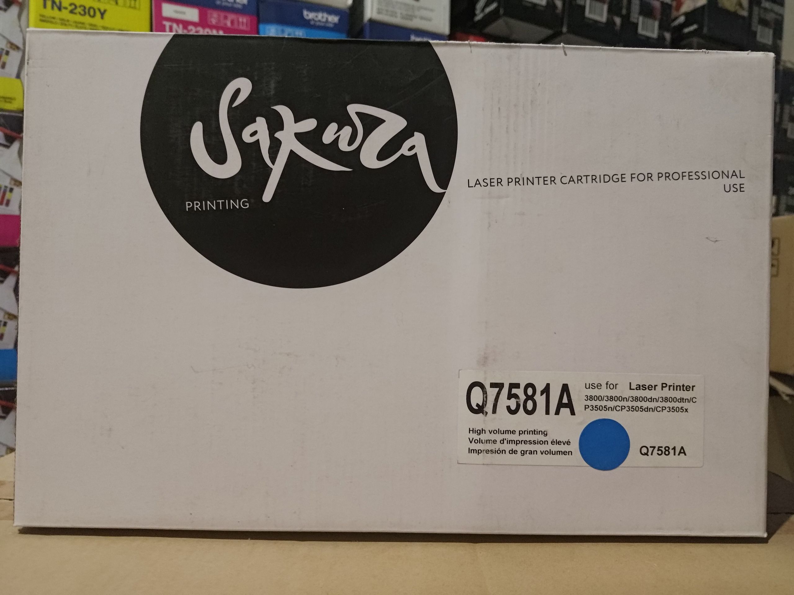 Картридж Sakura Q7581A  для HP  CLJ 3800/CP3505/Canon LBP5300 6K голубой