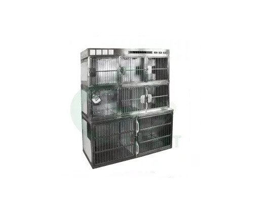 Модуль из 7 клеток нерж.стали с ИК подогревом и освещ. 1540х600(480)х1980h с колесами, ТД ВЕТ