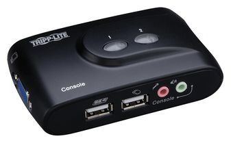 2 PORT KVM SWITCH (USB), DESKTOP WITH AUDIO & CABLES
