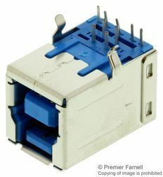 Conn USB Type B F 9 POS Solder RA Thru-Hole 9 Terminal 1 Port