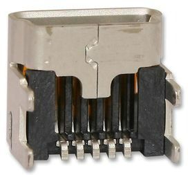 Conn USB RCP 5 POS 0.8mm Solder RA SMD 5 Terminal 1 Port Embossed T/R