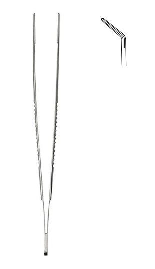 Пинцет сосудистый De Bakey атравматический, изогнутый, 240 мм, 2.0 мм , Apexmed