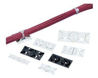 Cable Accessories Adhesive Backed Cable Tie Mount Acrylonitrile Butadiene Styrene White Bulk