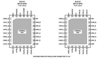 SP Amp DIFF Line Driver Amp Triple ±6V/12V 20-Pin QFN EP T/R