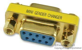COMPACT SLIMLINE GOLD DB9 COUPLER GENDER CHANGER F/F