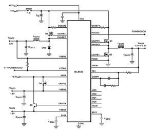 Voltage Mode PWM Controller 1.05V to 1.825V/1.2V/1.5V/1.8V 25A 28-Pin SOIC W T/R