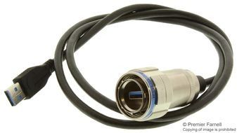 USB3 FIELD PLUG W/ A CODED 1.0 M USB3-A CORDSET CRSD NICKEL
