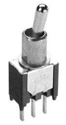 Switch Toggle ON None ON SPDT Long Baton Toggle PC Pins 20VAC 20VDC 0.4VA PC Mount with Threads