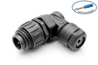 Conn Circular M 4 POS Screw RA Cable Mount 4 Terminal 1 Port
