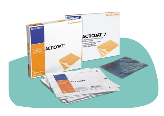 Антимикробная  абсорбирующая повязка с серебром ACTICOAT 10см х 10см. 12 шт. , Smith&Nephew