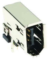 Conn IEEE 1394 Plug PL 6 POS 2mm Solder RA Thru-Hole 6 Terminal 1 Port