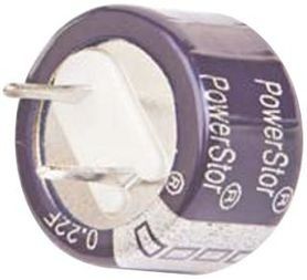 Cap 0.1F 5.5V -20% to 80% 1000 hr (13.5 X 8.3mm) Radial Stacked Coin 5mm 50 Ohm 85°C Bulk