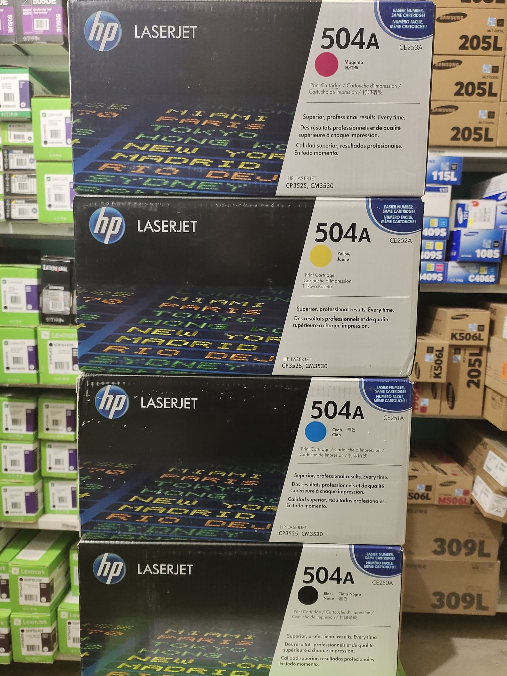 Картридж CE250A CE251A CE252A CE253A для HP CLJ CP3525/CM3530 КОМПЛЕКТ