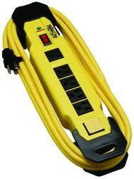 SAFETY SURGE PROTECTOR STRIP 120V 6 OUTLET 15FT CORD OSHA