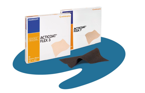 Сетчатая повязка с нанокристаллическим серебром ACTICOAT FLEX 7 10см x 12.5см , Шт. в уп. 5, Smith&Nephew