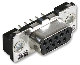 Conn D-Subminiature SKT 9 POS 2.74mm Solder ST Thru-Hole 9 Terminal 1 Port