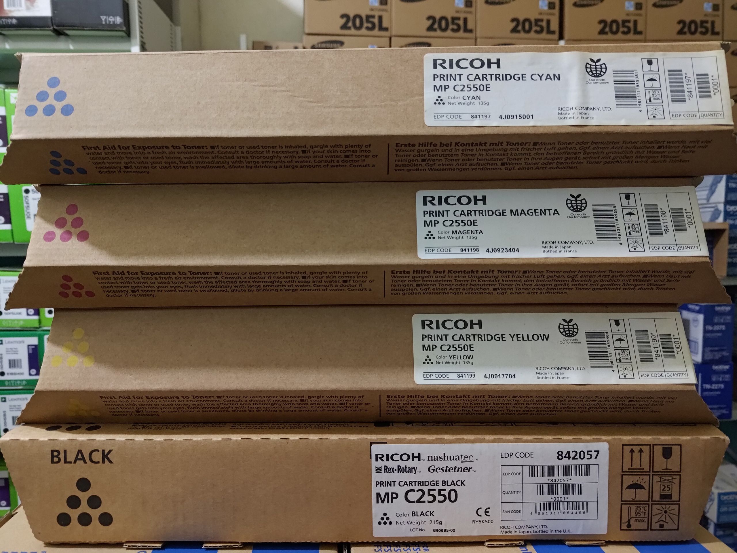 Тонер 841196/842057 841197/842060 841198/842059 841199/842058 Type MPC2550E КОМПЛЕКТ