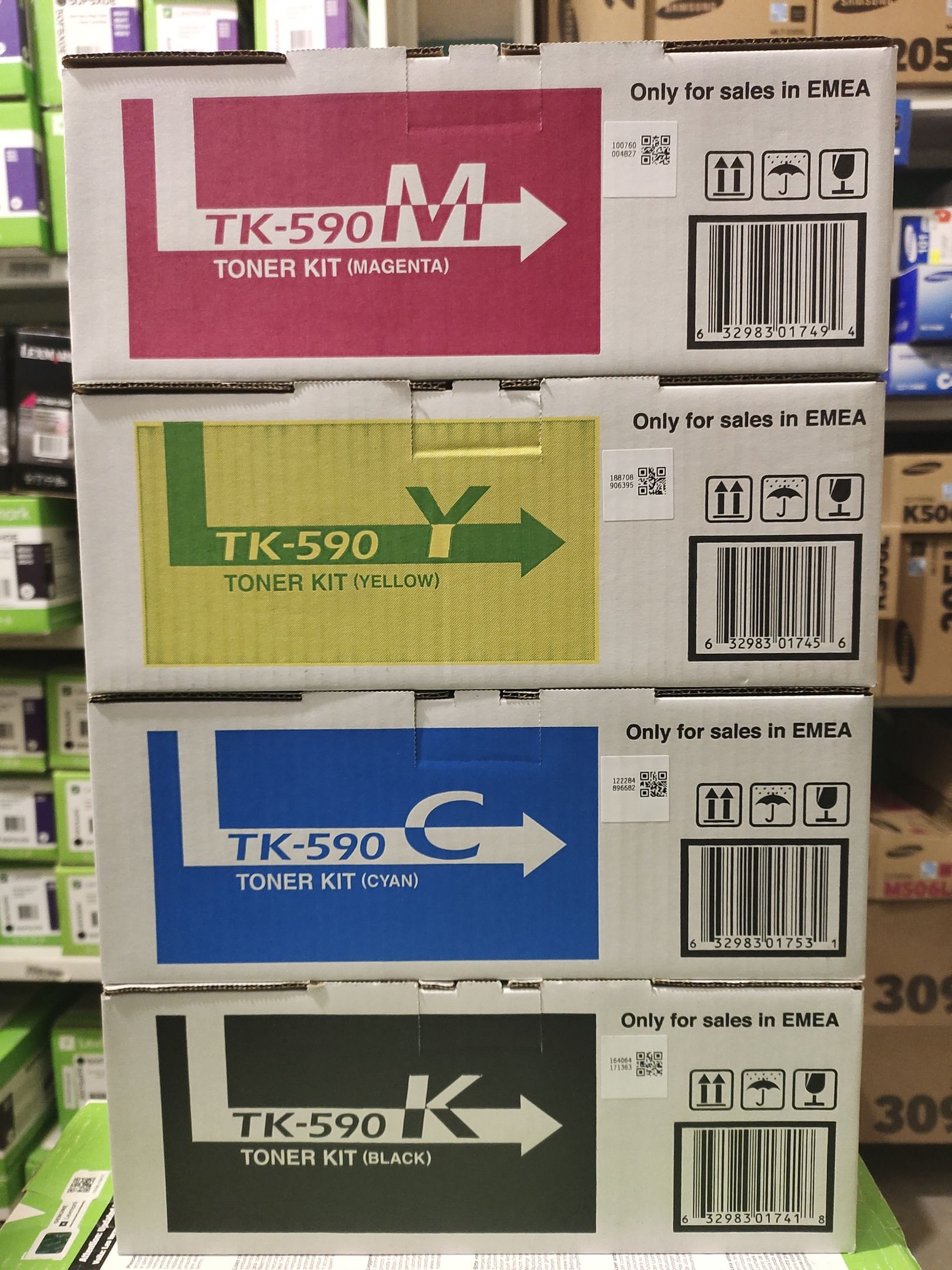Картридж TK-590K TK-590C TK-590Y TK-590M для Kyocera FS-C2026/C5250 КОМПЛЕКТ
