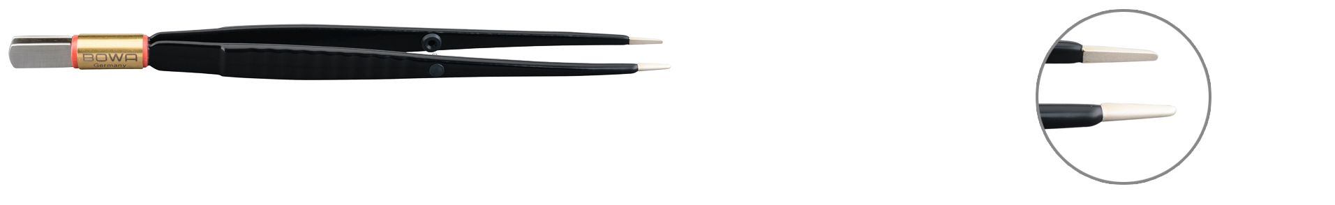 Bowa Пинцет биполярный, NON-Stick-Gold, прямой, 160 мм, 8 мм х 1 мм