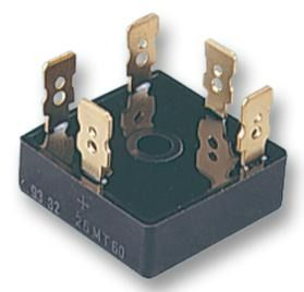 Diode Rectifier Bridge Single 600V 25A 5-Pin Case D-63