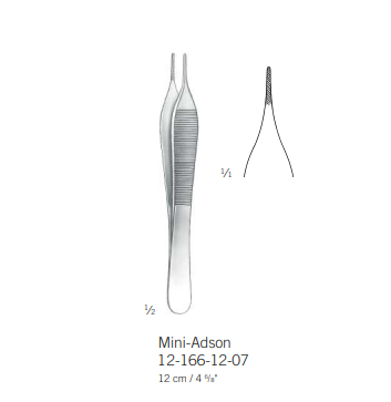 Пинцет анатомический, по MINI-ADSON, 12 см, KLS Martin