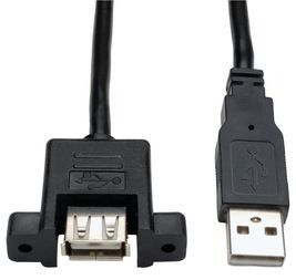 1FT USB 2.0 HI-SPD PANEL MNT EXT CABLE A M TO PANEL MNT B F