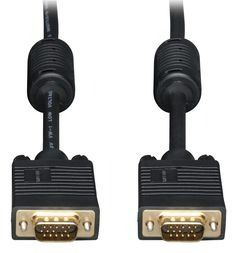 15FT VGA COAX MONITOR CABLE HIGH RESOLUTION HD15 MALE / MALE