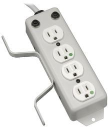 POWER STRIP MEDICAL CORD WRAP DRIP SHIELD 4 OUTLET 10FT CORD