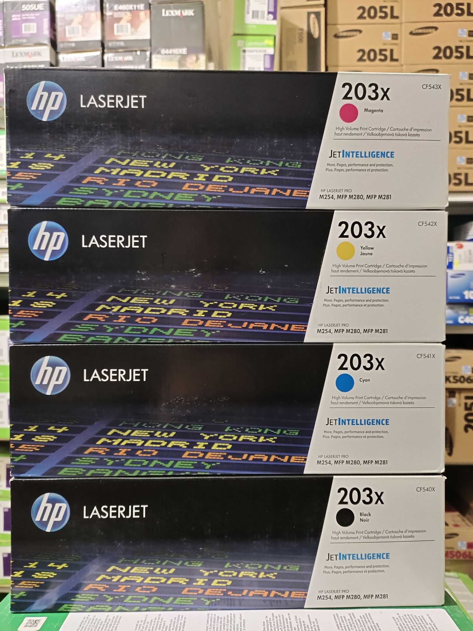 Картридж CF540X CF541X CF542X CF543X HP 203X  для CLJ Pro MFP M254/280/281 КОМПЛЕКТ