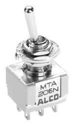 Switch Toggle ON OFF ON DPDT Long Bat Toggle Wire Lug 6A 250VAC 28VDC Panel Mount with Threads