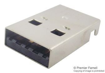Conn USB PL 4 POS 2mm Solder RA SMD 4 Terminal 1 Port Embossed T/R