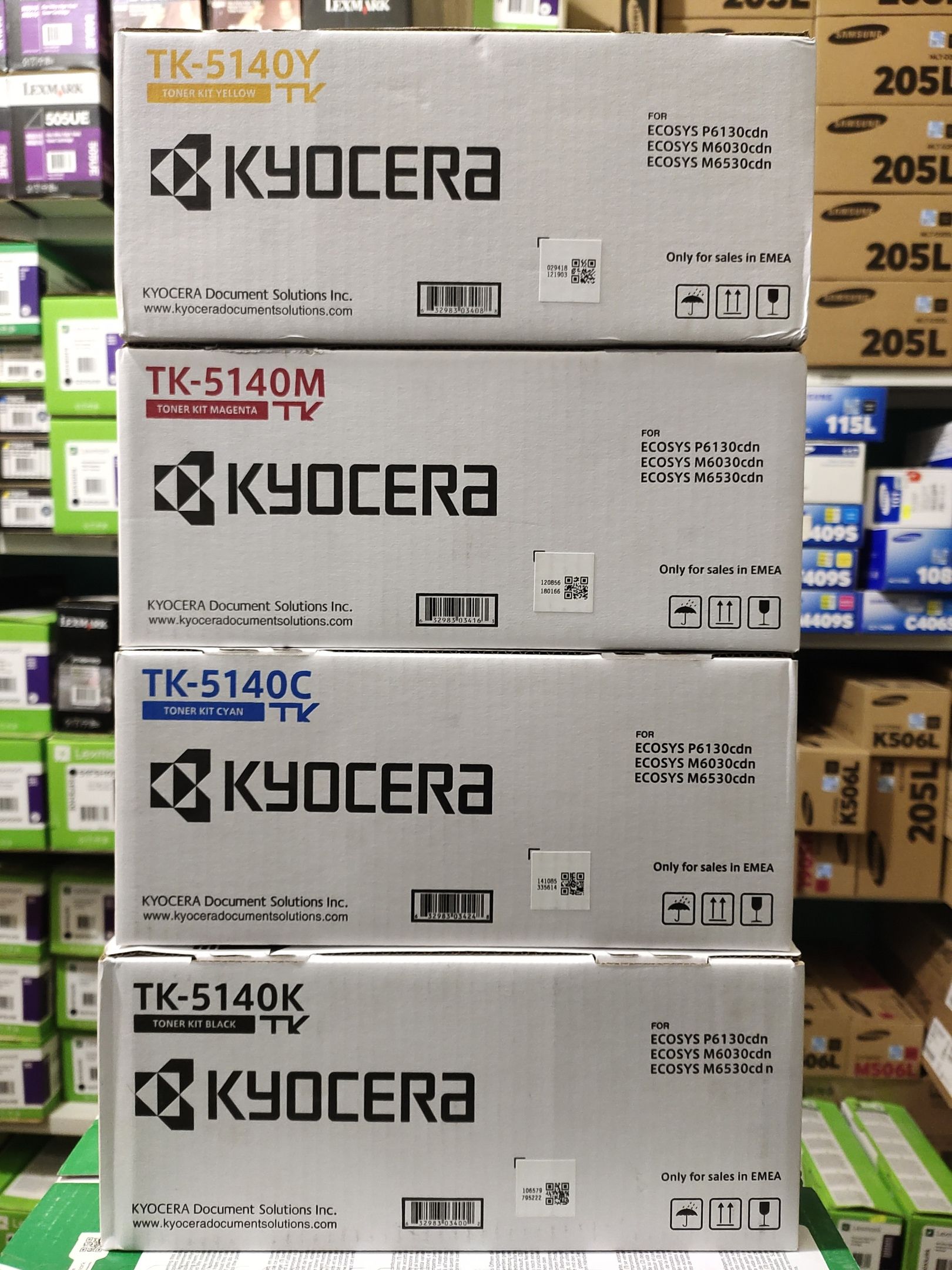 Картридж TK-5140K TK-5140C TK-5140M TK-5140Y для Kyocera ECOSYS M6030cdn/M6530cdn/P6130cdn КОМПЛЕКТ