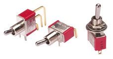 Switch Toggle (ON) OFF (ON) SPDT Round Toggle PC Pins 20VAC 20VDC 0.4VA PC Mount