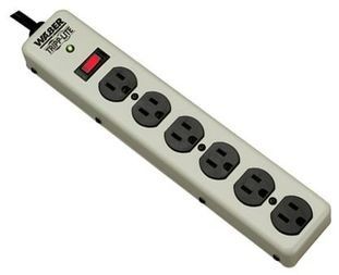 WABER SURGE PROTECTOR STRIP METAL 6 OUTLET 6FT CORD